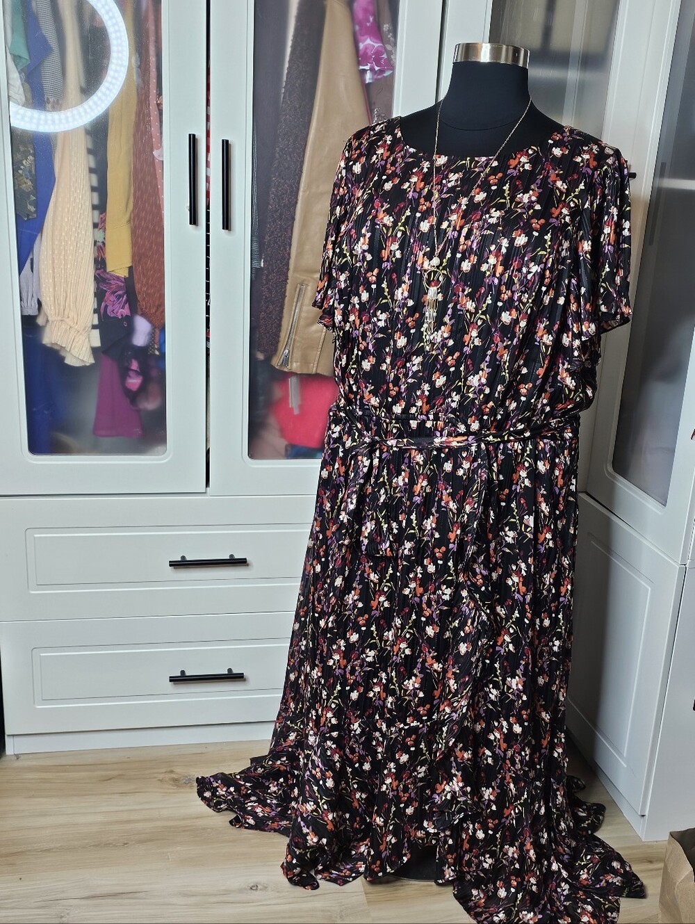 NWT Lane Bryant black floral dress size 28W